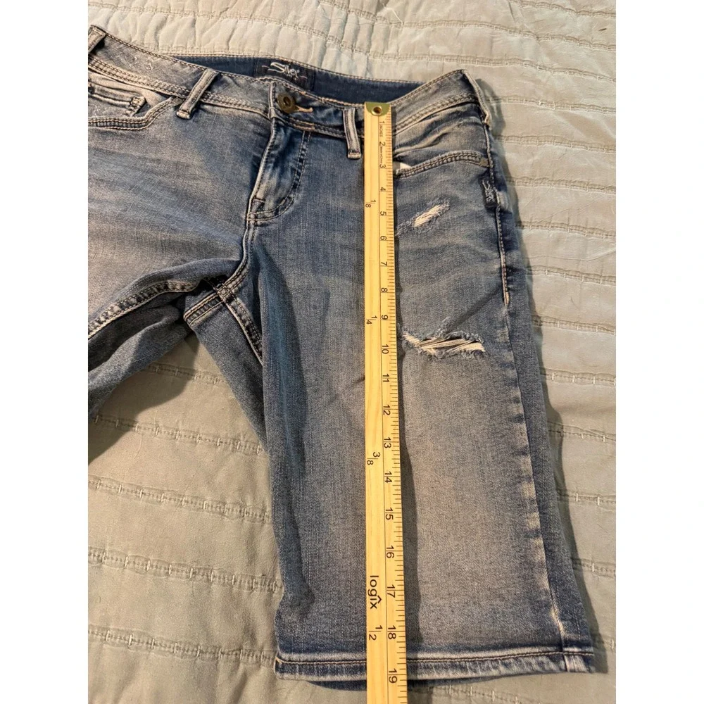 Silver Jeans Suki Bermuda Shorts‎ Womens 29 Distressed Medium Wash L53936SSX204